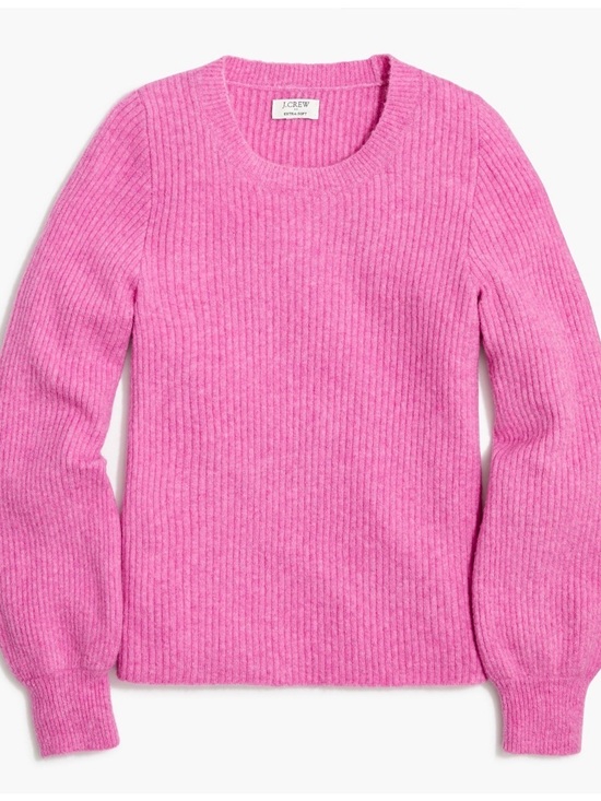 J. Crew Sweaters - J. Crew Ribbed Scoopneck Sweater in Vibrant Pink
